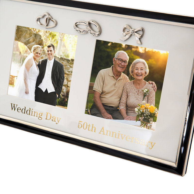 Black Metal Picture Frame with Mat