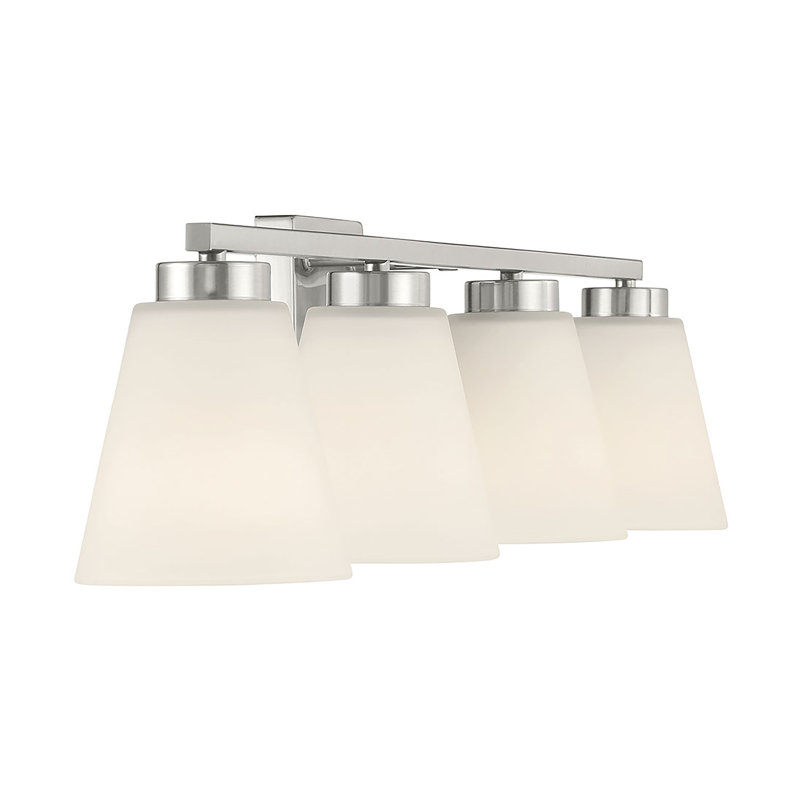 Strayhan 31" Wide 4-Light Vanity, Nickel, 4 Lights, 7" H x 31" W x 6" D