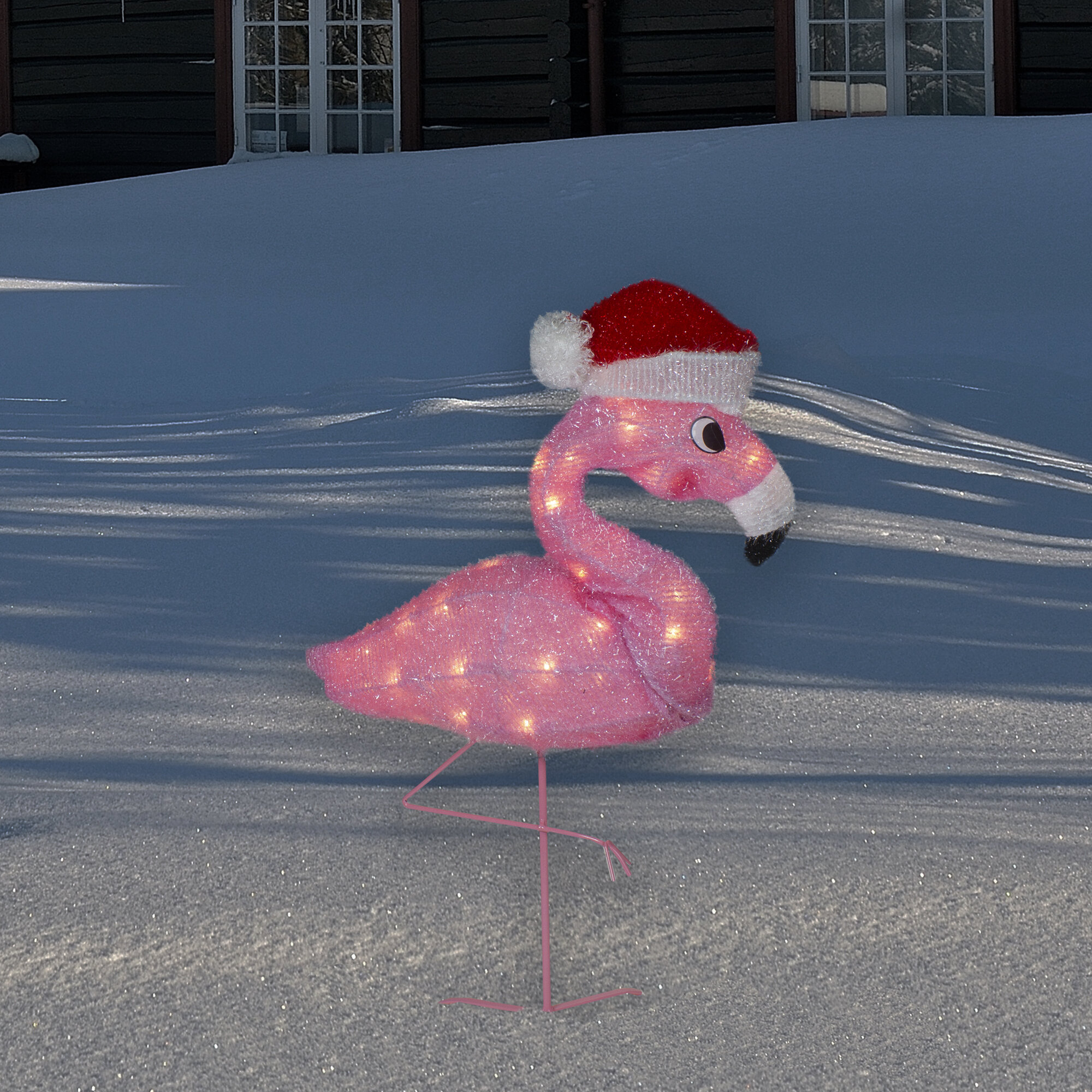 Northlight 24 Pink Flamingo Wearing A Santa Hat Christmas Outdoor  Decoration - Wayfair Canada