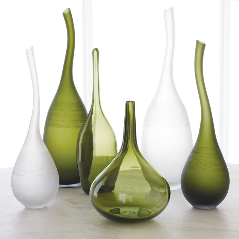 Curvature Bottle, 19" H x 5.5" W x 5.5" D, Olive
