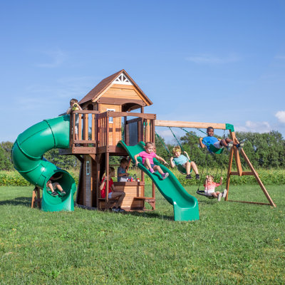 Backyard Discovery Cedar Cove Wooden Swing Set