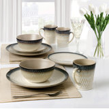 16 Piece Stoneware Dinnerware Set - Service for 4