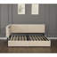 Structure de lit simple tapissier avec nuage, tête de lit à DEL et 2 tiroirs de rangement, pieds en bois massif, sans sommier tapissier, beige, molleton confortable et doux, conception d'inspiration Mid-Century, 1200 lb