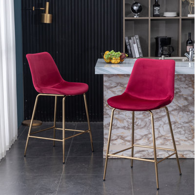 Osy Upholstered Counter Stool with Metal Frame