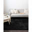 Tapis à poils longs en polyester tissé à la machine de couleur unie Burgy en noir onyx-1366939643