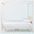 Lynnwood King Size Canopy Bed in Ivory Fluted Wood, 83.34'' H X 77.81'' W X 83.75'' L-262083494