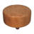 Brown Buffalo Hide Leather Round Ottoman