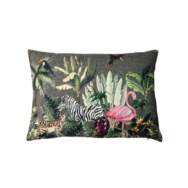 Alazaya Abstract Green Rectangle Throw Cushion
