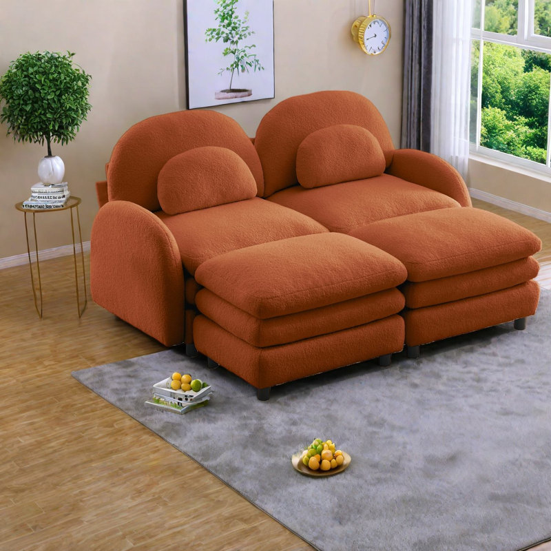 Cloud Comfort Sectionals, Teddy 2 Seat Modern Modular Sofa For Home