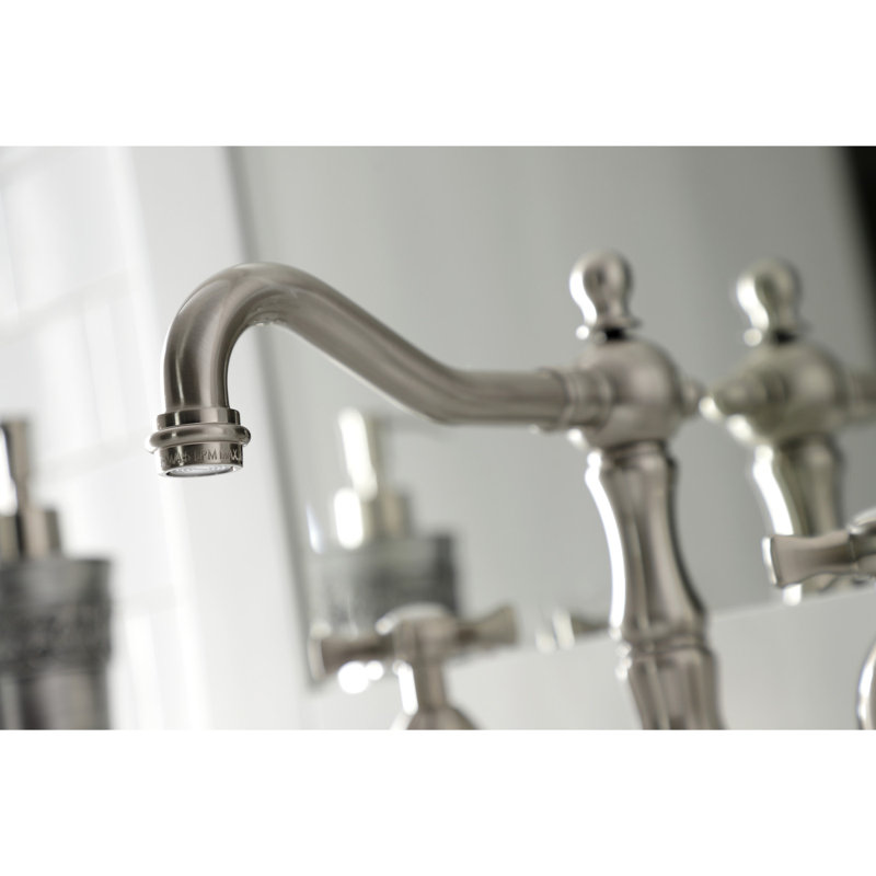 Robinet de salle de bain espacé Kingston, Nickel brossé