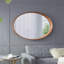 Miroir mural rond en bois D39,4 "x3"