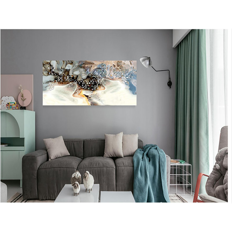 Toile abstraite, décoration murale pour la chambre à coucher 40 x 80 cm