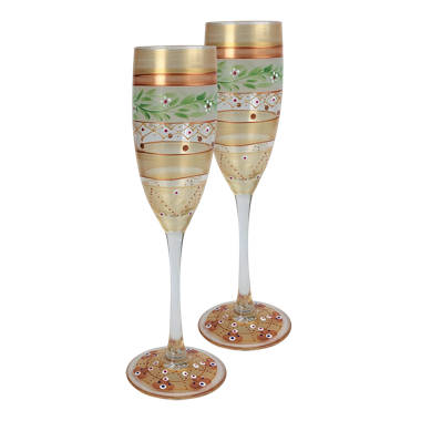 Aesthetic Peony Collection of wine glasses at Golden Hill Studio