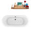 Baignoire de trempage sur pieds 67 "avec drain, pattes et plateau en bambou 67" Streamline-75960053-75960062