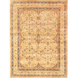 Baku Hand Knotted Wool Oriental Area Rug in Camel/Gold
