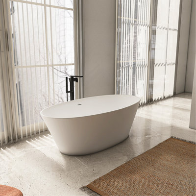 66.9 Inch Freestanding Solid Surface Soaking Bathtub For Bathroom
