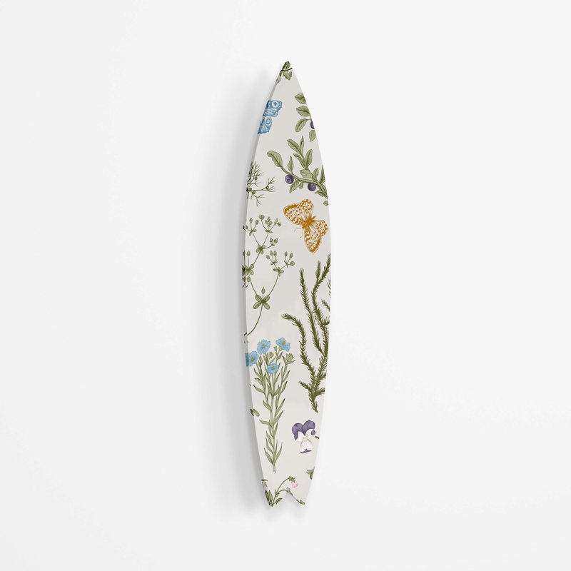 Planche de surf Herbes et fleurs sauvages - Art audacieux sans cadre