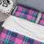 Tartan à carreaux roses - Ensemble de housse de couette abstrait - Microfibre de polyester-547011797