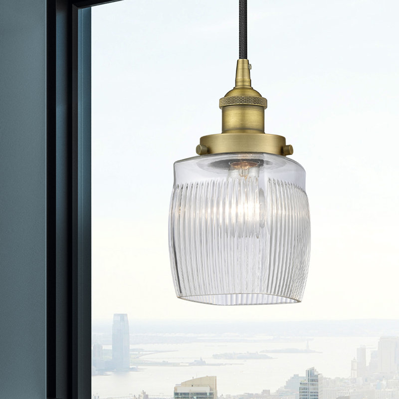 Luminaire suspendu simple à 1 lumière Mireya, Laiton brossé