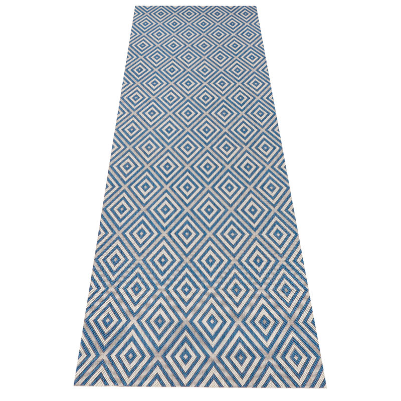 Flatweave Blue Rug, Runner 80 x 200cm