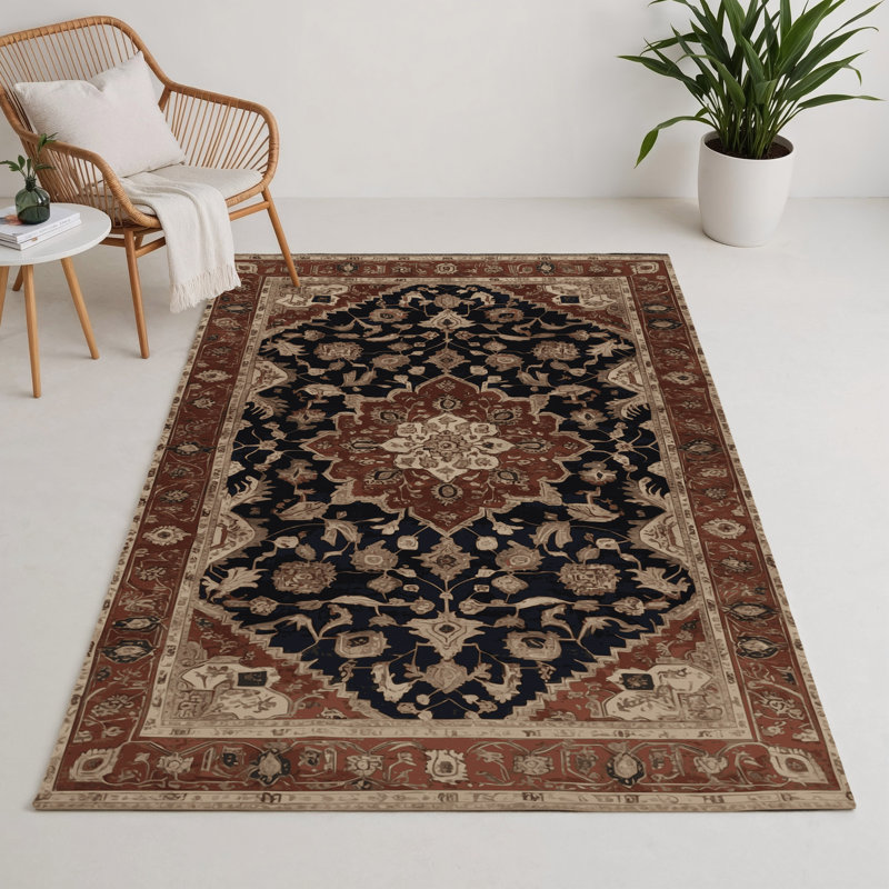Persian Brown Indoor and Outdoor Area Rug, Rectangle 3' x 5'