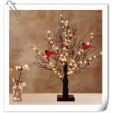 21In Black Birch Tree With 60 Led Lights, Twinkle Tree Lamp With Lighted Branches, Fairy Light Spirit Tree With 2 Red Birds For Room Decor, Easter, Halloween, Thanksgiving, Christmas, New Year, Etc.