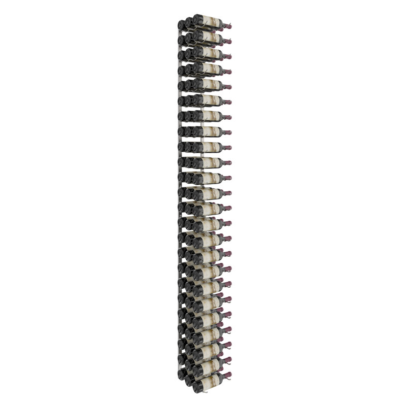 72 Bottle Wall Mounted Wine Bottle Rack, Brushed Nickel