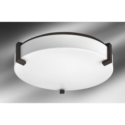 2-light 16" Shaded Drum Flush Mount