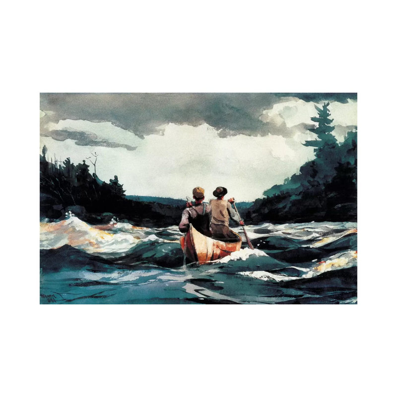 Canoe In The Rapids, 1897 by Winslow Homer - Wrapped Canvas Painting, 20.32cm H x 30.48cm W x 1.91cm D