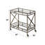 Mirrored Top Serving Cart With Antique Gold Frame And Open Storage Area In Compartment