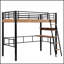 Lit mezzanine en métal avec bureau intégré, tablette de rangement et échelle pour économiser de l'espace et une vie multifonctionnelle-1500917414