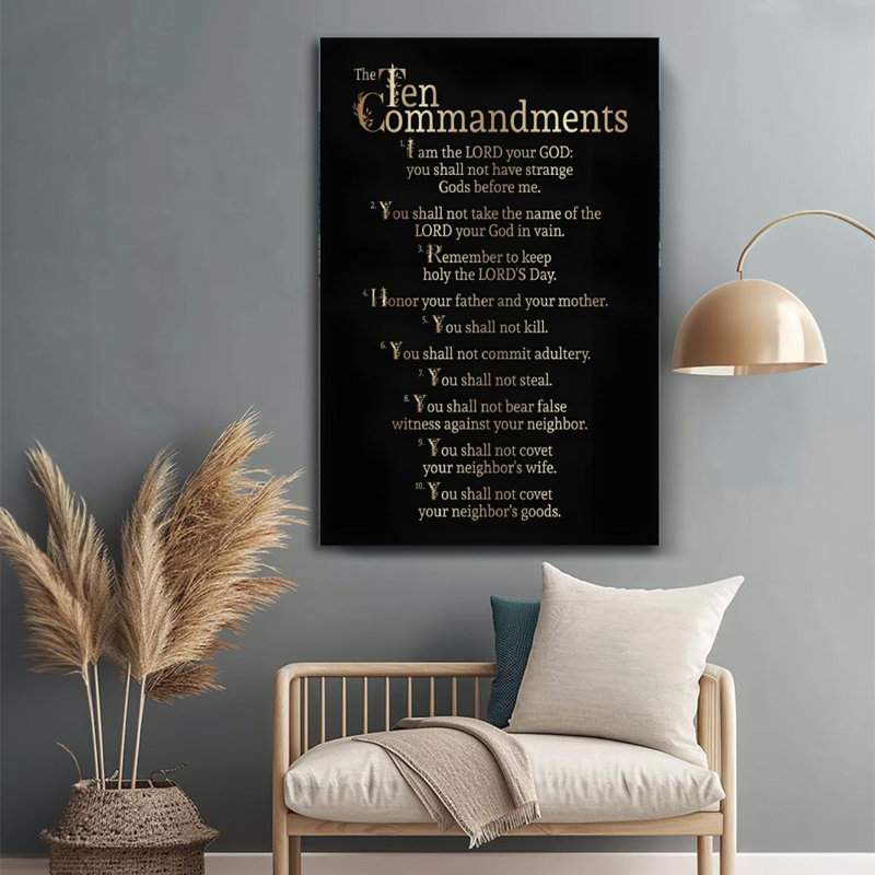 Toile 1pc 24 x 36 pouces, art mural The Ten Commandments