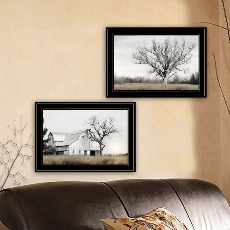 "Ohio Fields I" Framed Wall Art for Living Room, Bedroom & Farmhouse Wall Decoration by Lori Deiter, Black