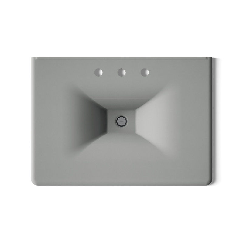 Iron Impressions 32" Single Bathroom Vanity Top, Basalt, 8" Centers