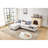 Modular Reconfigurable 4 - Seat With Hidden Storage And Coordinated Pillows, Beige Linen Main Material, Foam Filler, 97 Inch Product Depth, 57 Width, 34 Height For Modern Living Environments-666166312