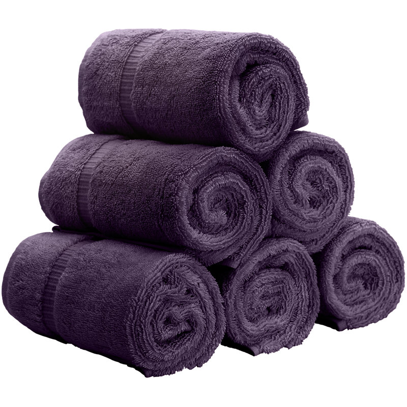 Débarbouillette 100% coton Dobby Border, Prune