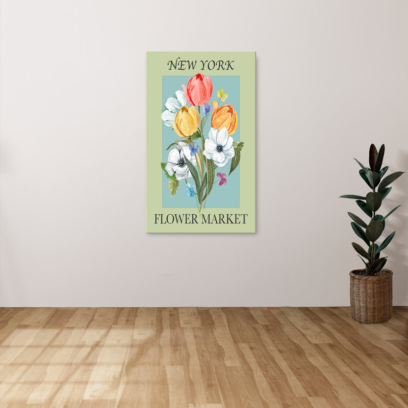 "New York Flower Market" par Carol Robinson, reproduction sur toile, H 48 po x l 28 po x P 1,5 po