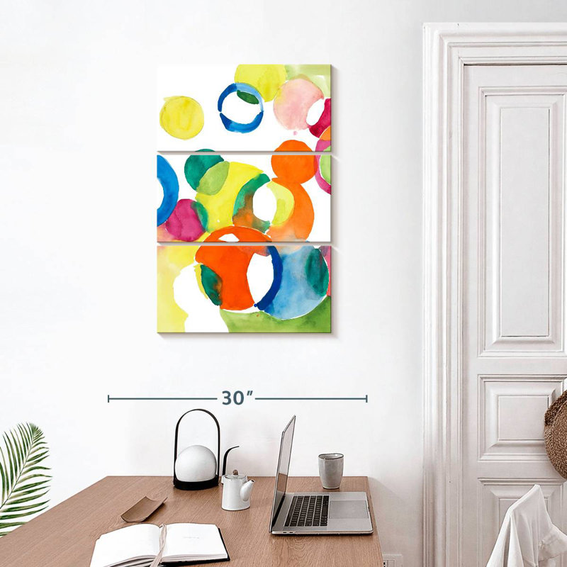 Cercles colorés, H 32 po x l 20 po