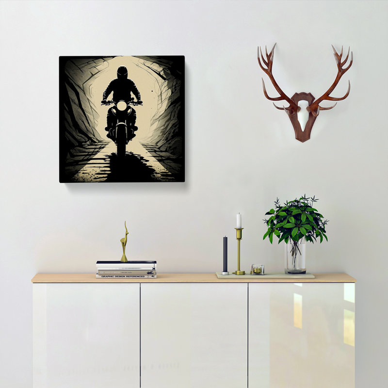 Motorcycle Silhouette - Wrapped Canvas, 35cm H x 35cm W x 3cm D