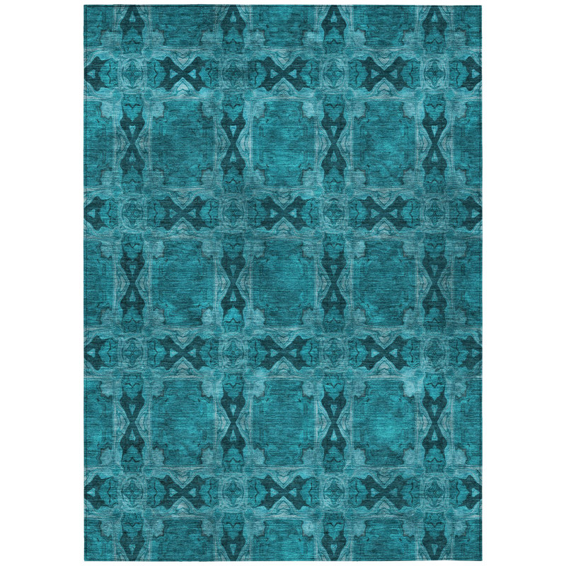 Geometric Indoor / Outdoor Rug, Rectangle 5' x 7'6"