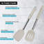 Spatules et cuillères de cuisine en silicone, ensemble de 5 ustensiles antiadhésifs pour la cuisine, cuillères et spatules pleines et ajourées résistantes à la chaleur, manche en acier inoxydable recouvert de silicone, kaki