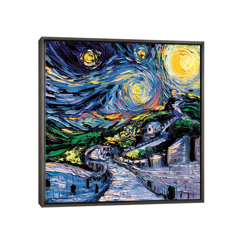 Reproduction d’art, « Van Gogh never saw the Great Wall » par aja Trèves, Pas de tapis, H 18 po x l 18 po x 1,5 po