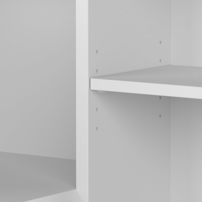 Bureau de réception avec tablettes Bush C, 72 W, Blanc