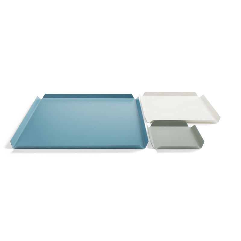 Square Decorative Tray, Blue/White/Green