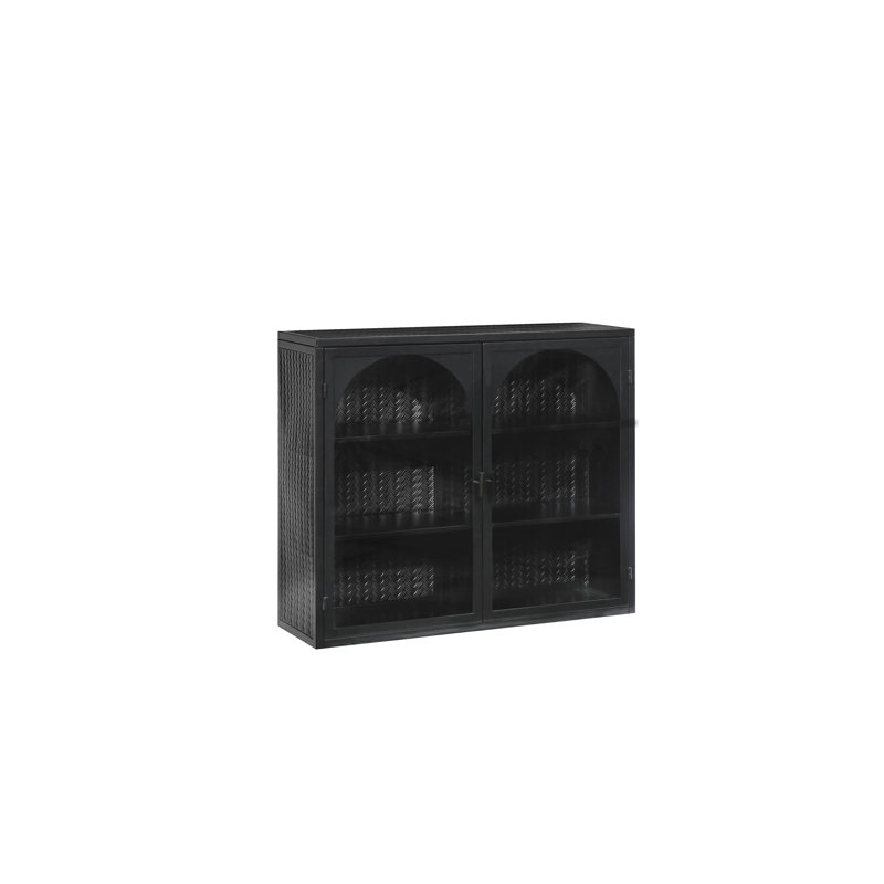 Armoire murale noire avec tablettes amovibles, répond à différentes exigences de rangement de 28,26 po - trois et fonctionnelles