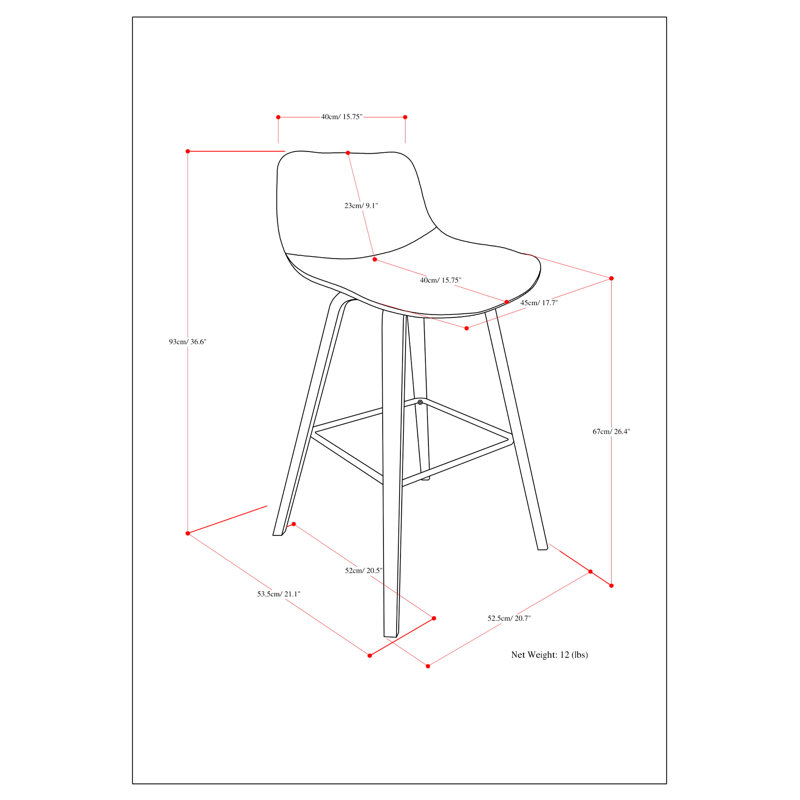 2 Bar Height Stool - Natural Veneer And Foam Padding Seat Counter/bar Stools (2) Mid-century Style Wood Frame Back