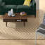 Tapis zone à chevrons crème/sable Wolfenbarger-23233719