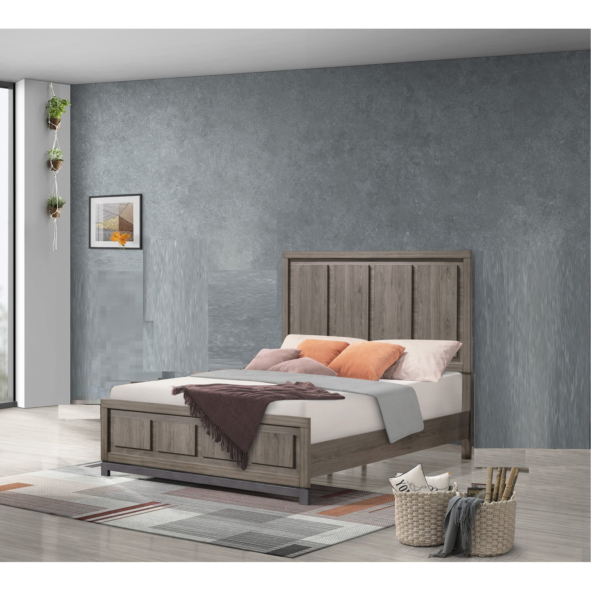 Mercer41 Contemporary Style Queen Bed With A Sleek Minimalist Design ...