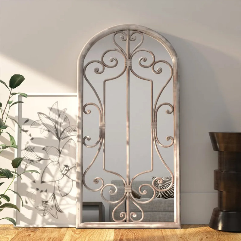 Abdul-Nafi Metal Flat Wall Mirror, Black, 70cm H x 30cm W