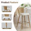 Ensemble de 2 tabourets de bar à hauteur de comptoir en rotin 27 po, chaises de bar en osier pour îlot de cuisine, beige, ensemble de 2